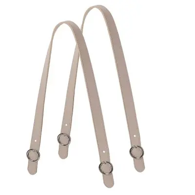 Ручки длинные плоские искуственная кожа с застежкой песочные