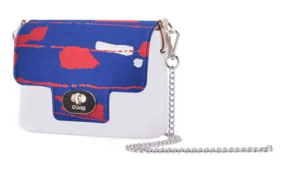 Крышка O Pocket принт в разводах красная/голубая