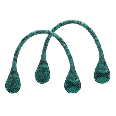 Ручки короткие тисненые змея зеленые