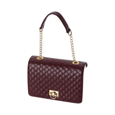 Крышка O Bag Glam стеганая с ручкой бордо + золото