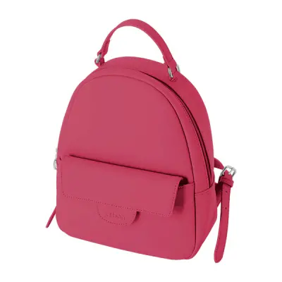 Рюкзак на замке O Bag Sofia прорезиненная ткань фуксия роза