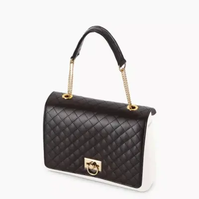 Крышка O Bag Glam стеганая с ручкой темно-коричневая + золото