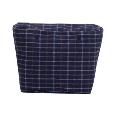 Сумка внутренняя O Bag на замке тартан синий