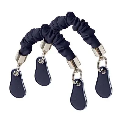 Ручки короткие с рюшиками + наппа в виде капли темно-синие