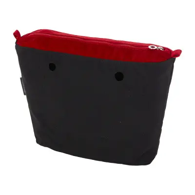 Cумка внутренняя O Bag Mini на замке шениль алый красный