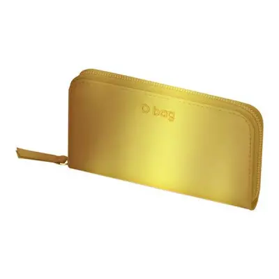 Кошелек на молнии женский O Wally прорезиненная ткань + искуственная кожа карри метал