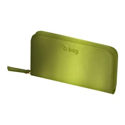 Кошелек на молнии женский O Wally прорезиненная ткань + искуственная кожа авокадо метал