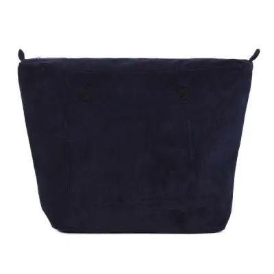 Сумка внутренняя O Bag Mini хб на замке вельвет темно-синий