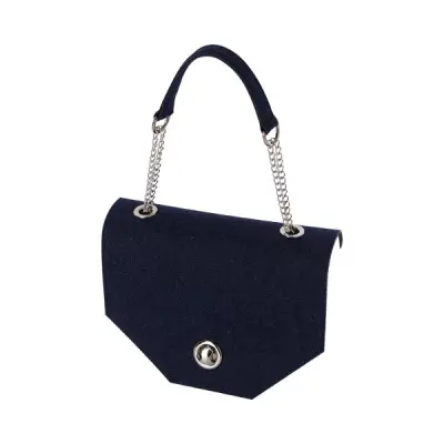 Крышка O Bag Glam с ручкой цепи индиго деним