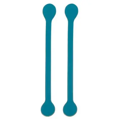 Ручки короткие каплей плоские прорезиненные аква