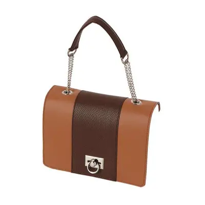 Крышка O Bag Glam наппа с ручкой + принт змеи песочная/темно-коричневая