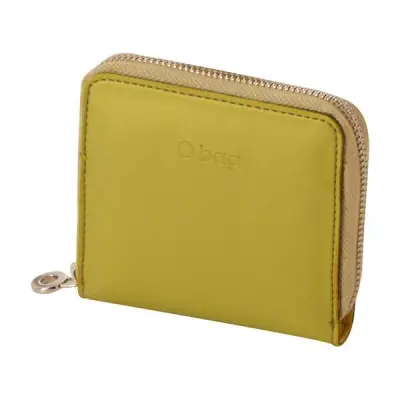 Кошелек мини на молнии женский O Half Wally прорезиненная ткань + искусственная кожа авокадо метал