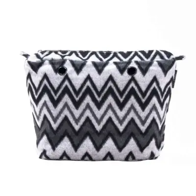 Cумка внутренняя O Bag Mini на замке принт индиос серая