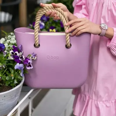 Cумка внутренняя O Bag Mini на замке текстиль телесная