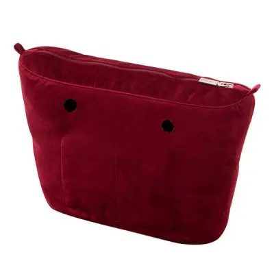 Сумка внутренняя O Bag Mini на замке микрофибра бордо