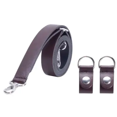 Ремень плечевой с застежкой длинный темно-коричневый