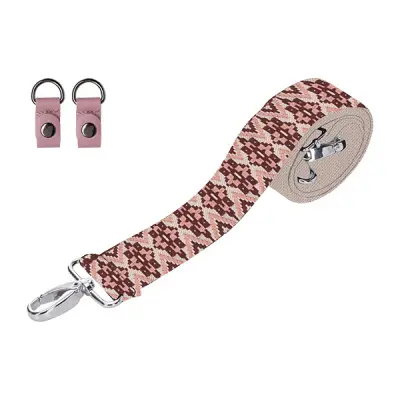 Ремень плечевой для сумки 80/120 с карабинами хлопок жакард розовый дым