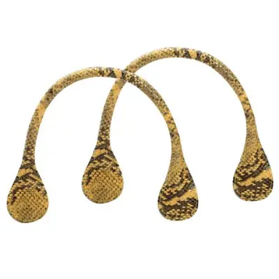 Ручки короткие тисненые змея желтые