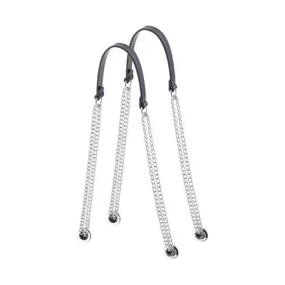 Ручки T-образные двойная цепь комби темно-синие+серебро