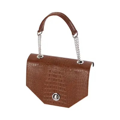 Крышка O Bag Glam принт кокос с ручкой цепи бисквит