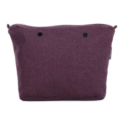 Сумка внутренняя O Bag Mini на замке твид баклажан