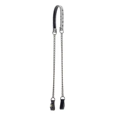 Ремень плечевой на цепочке длинный с креплением O Pocket синий - серый