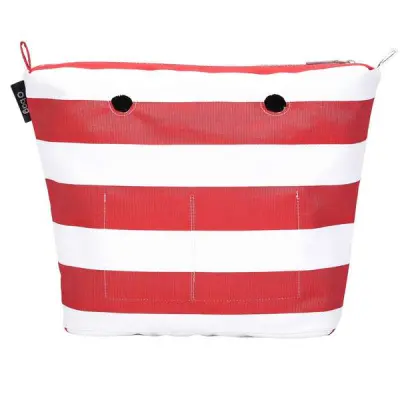 Cумка внутренняя O Bag Mini на замке текстиль двуцветная красная