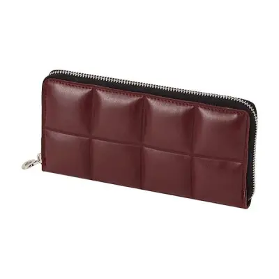 Кошелек на молнии женский O Wally 3D эффект наппа бордо