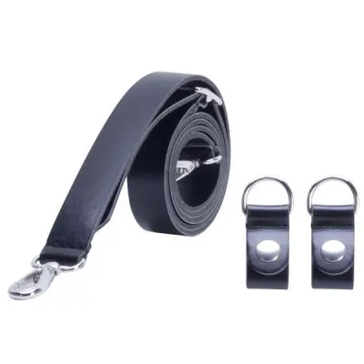 Ремень плечевой с застежкой длинный черный