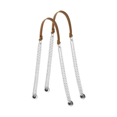 Ручки для сумки т-образные двойная цепь экокожа + метал