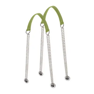 Ручки т-образные двойная цепь замша авокадо