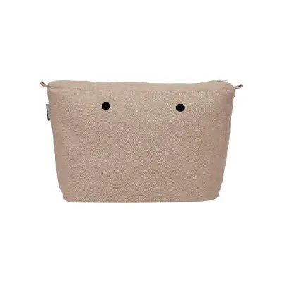 Сумка внутренняя O Bag Urban eva compound на замке в полоску телесная