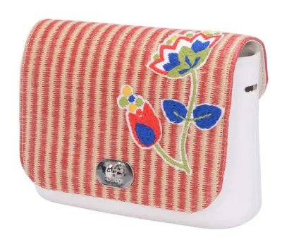 Крышка O Pocket в полоску принт цветы красная