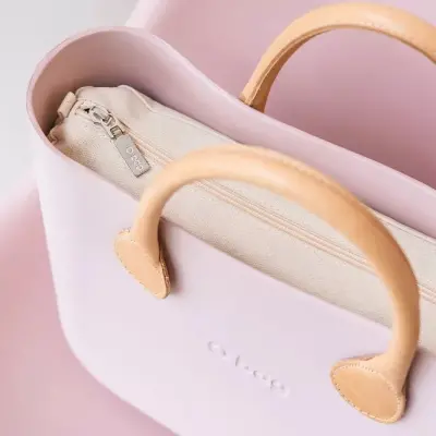 Cумка внутренняя O Bag Mini на замке текстиль телесная