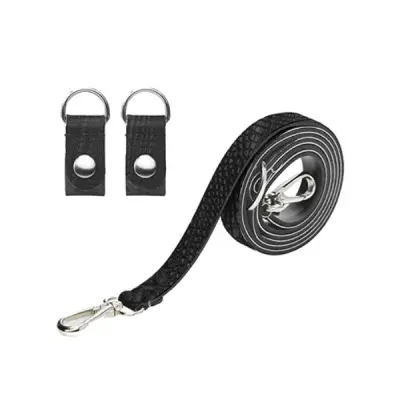 Ремень плечевой узкий 110 + крепление синтетика принт кокос черный