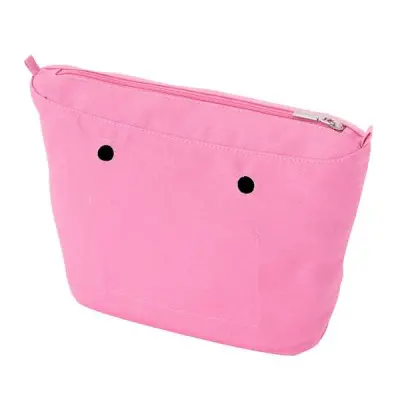 Cумка внутренняя O Bag Mini на замке текстиль розовая