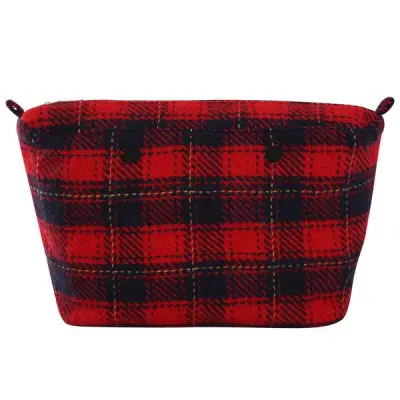 Cумка внутренняя O Bag Urban на замке шотландка красная/синяя/карри